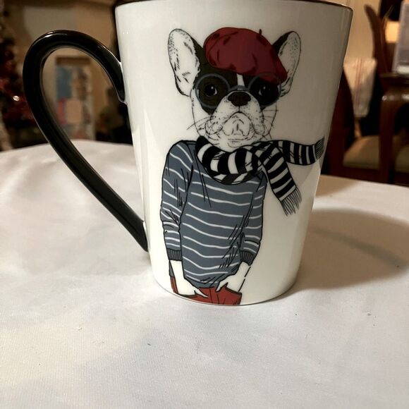French Bulldog Mug with Red Beret - Picture 7 of 9